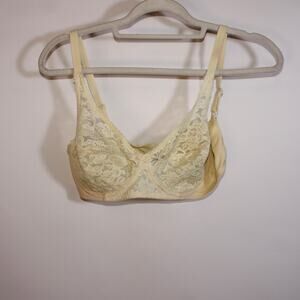 Vintage Butter Yellow Underlined Bralette With Lace Cups